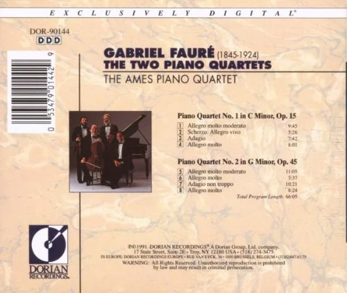 Fauré: The Two Piano Quartets — Sono Luminus | Recording Studio